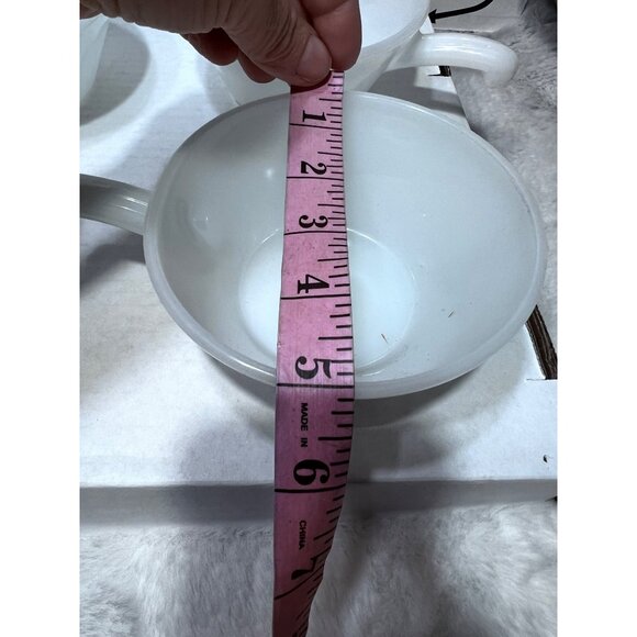 Anchor Hocking Milk Glass Ovenproof Microwaveable Handled Soup Bowls Set Of 4 - Picture 6 of 8